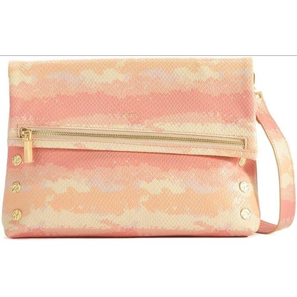 NWT Hammitt VIP Snake Embossed Leather Crossbody Bag Pink Himalayan - Picture 1 of 12